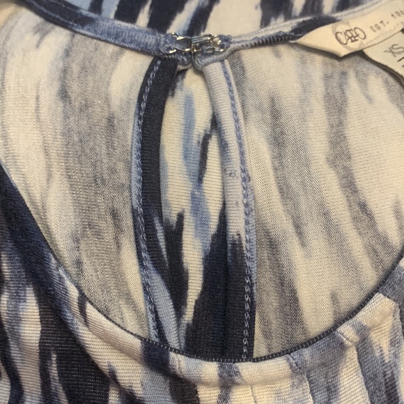 Cato blue and white designed sleeveless dress size xs keyhole back - Picture 5 of 8